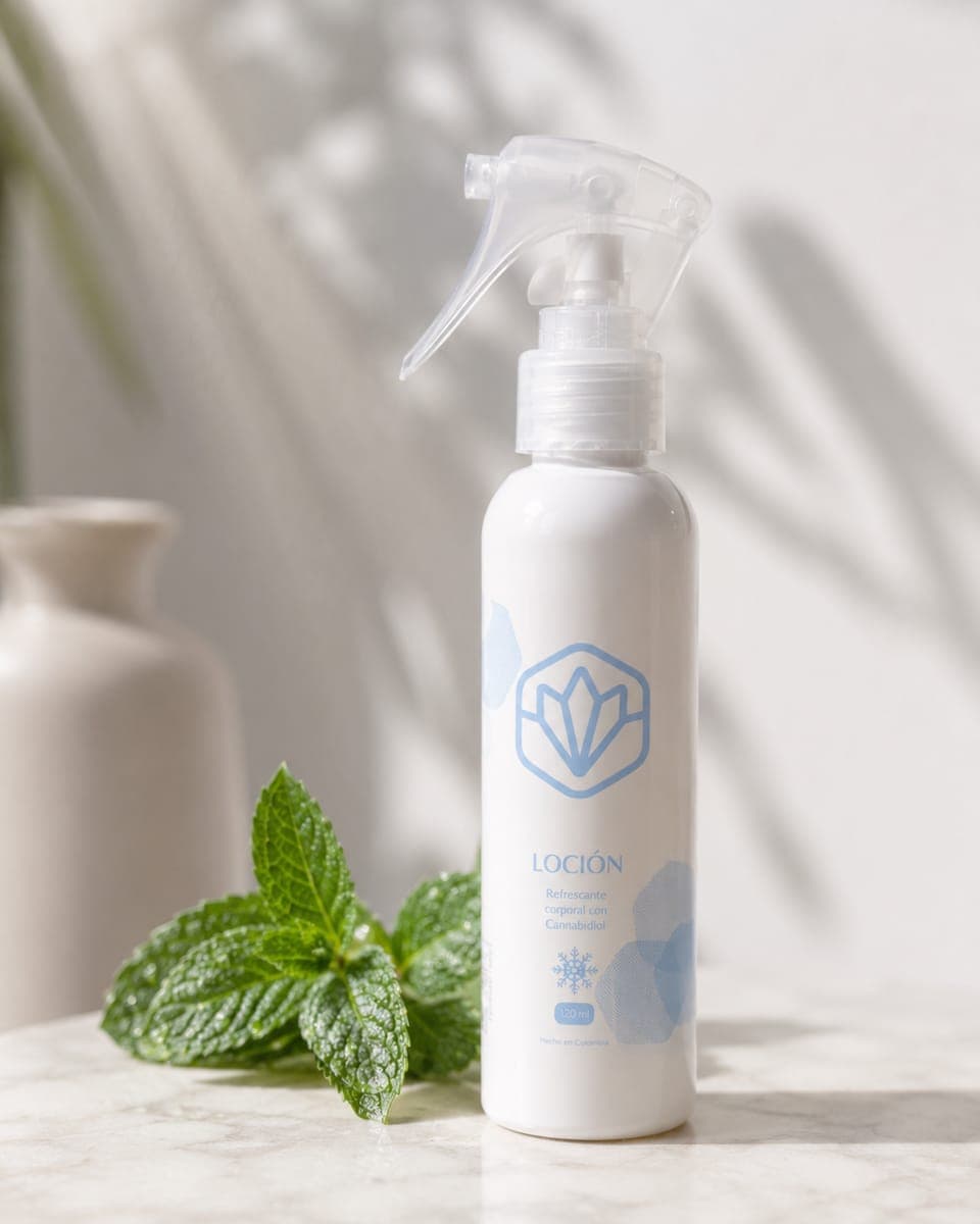 Santiva, loción fría en spray, como parte del ritual diario